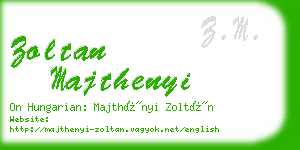 zoltan majthenyi business card